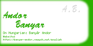 andor banyar business card